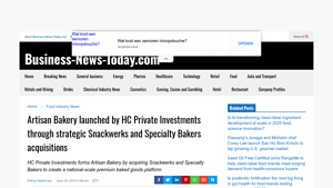 Artisan Bakery launched by HC Private Investments through strategic - value of a small specialty food manufacturer