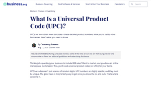 What Is a Universal Product Code (UPC)? - Business.org - manufacturer code