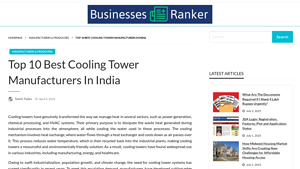 Top 10 Best Cooling Tower Manufacturers In India 2025 - Businesses Ranker - cooling tower manufacturer
