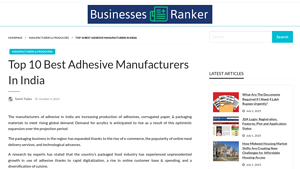 Top 10 Best Adhesive Manufacturers In India 2025 - Businesses Ranker - adhesive glue manufacturer