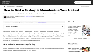 How to Find a Manufacturing Facility - Business News Daily - product manufacturer