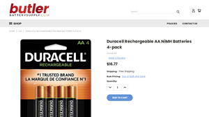 Duracell Rechargeable AA NiMH Batteries 4-pack - rechargeable aa batteries bulk