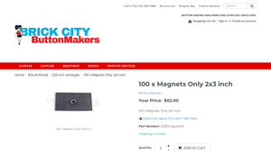 100 x Magnets Only 2x3 inch - ButtonMakers.net - magnets bulk