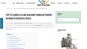 Top 15 Liquid Filling Machine Manufacturers in World (Updated 2024) - filling machine manufacturer
