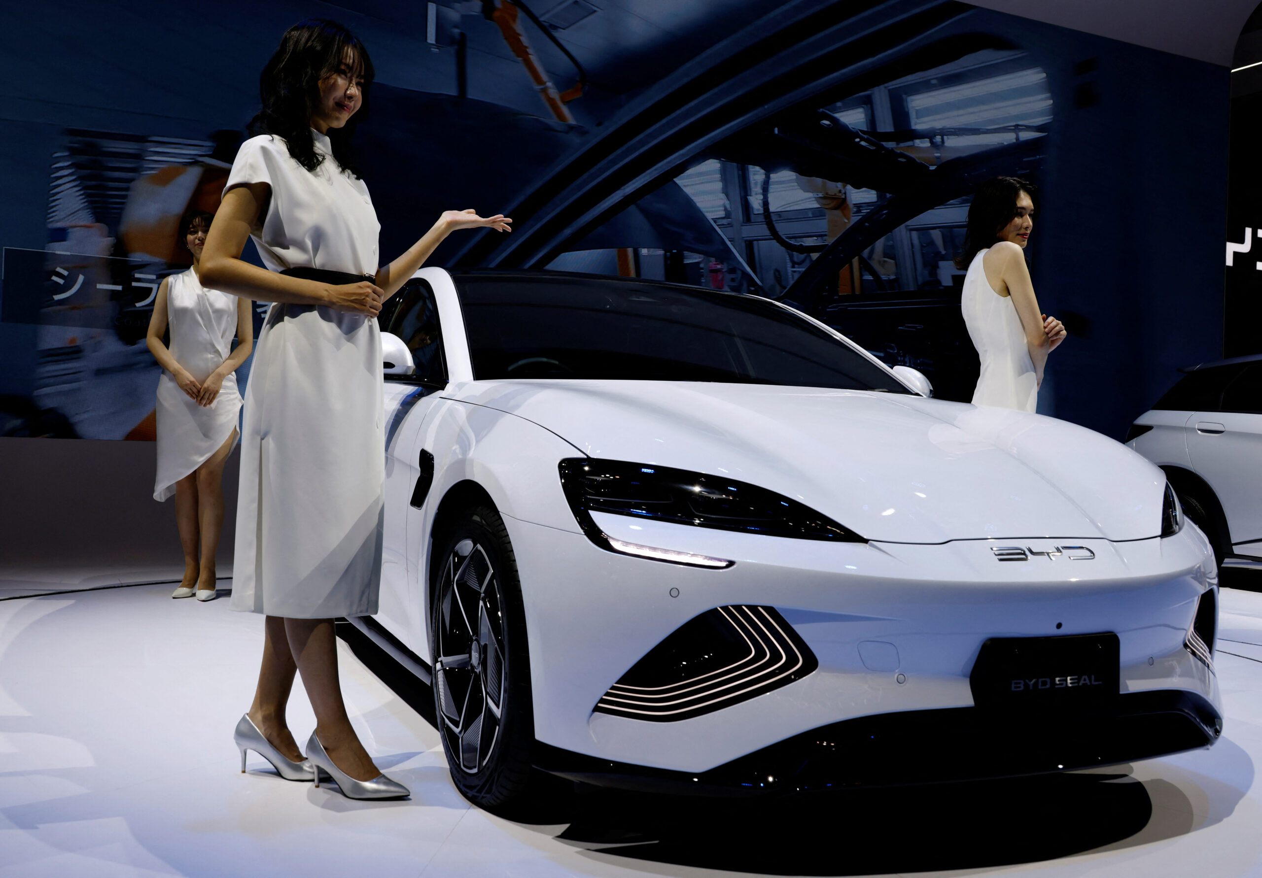 A relevant stock photo of byd electric car china in a typical setting.