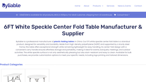6FT White Speckle Center Fold Table Manufacturer & Supplier - 6ft folding table bulk