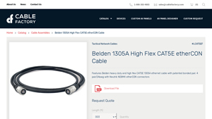 Belden 1305A High Flex CAT5E etherCON Cable - cat5e cable factory