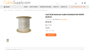 Cat7 Bulk Network Cable Shielded 10G 1000ft RF/PVC - cat 7 ethernet cable bulk