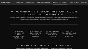 Warranty and Repairs Information | Cadillac Ownership - cadillac manufacturer warranty