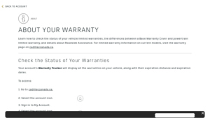 ABOUT YOUR WARRANTY - Cadillac Canada - cadillac manufacturer warranty