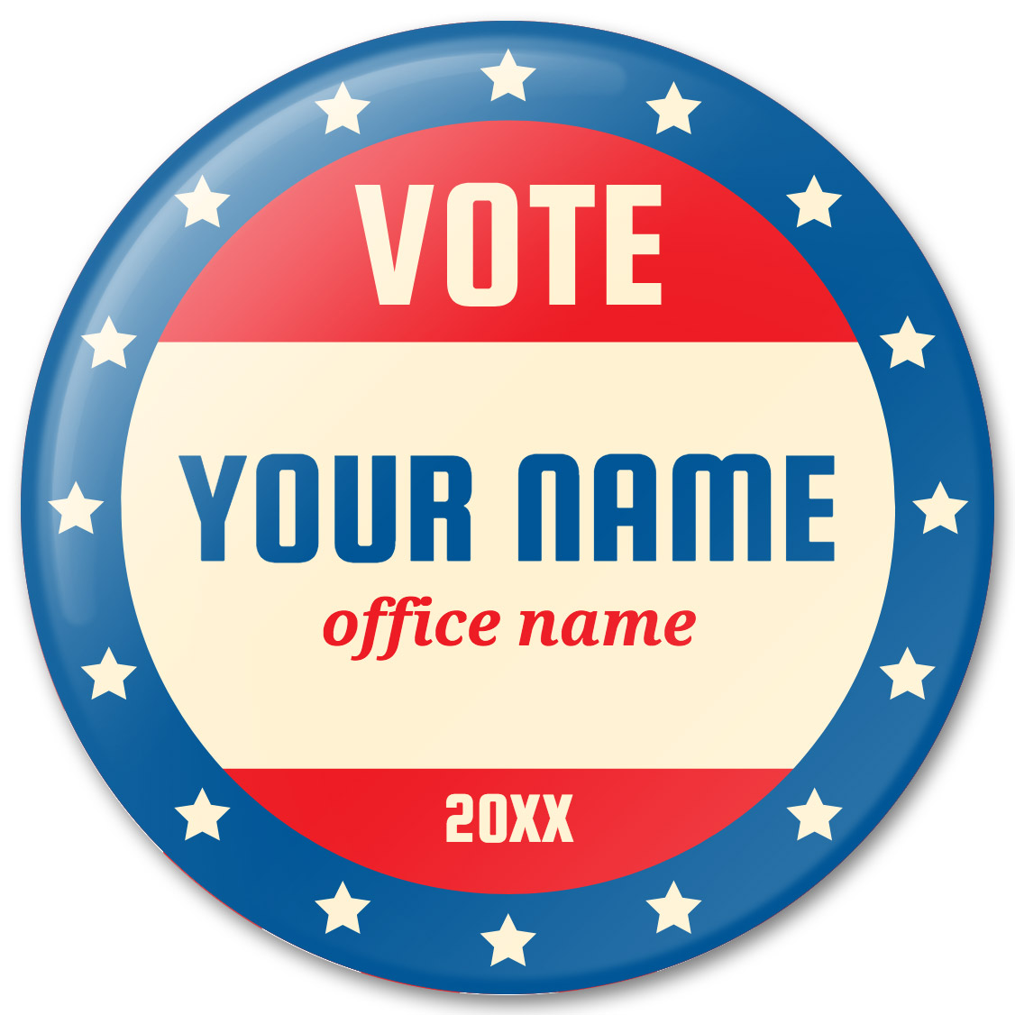 A relevant stock photo of campaign buttons custom in a typical setting.