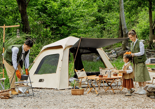 A relevant stock photo of camping tent manufacturer in a typical setting.