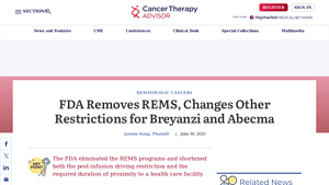 FDA Removes REMS, Changes Other Restrictions for Breyanzi and Abecma - breyanzi manufacturer