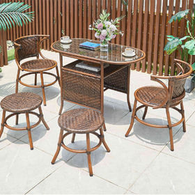 A relevant stock photo of cane furniture china in a typical setting.