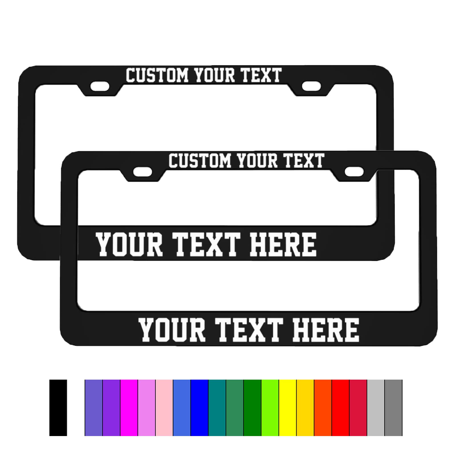 A relevant stock photo of car tag frames custom in a typical setting.