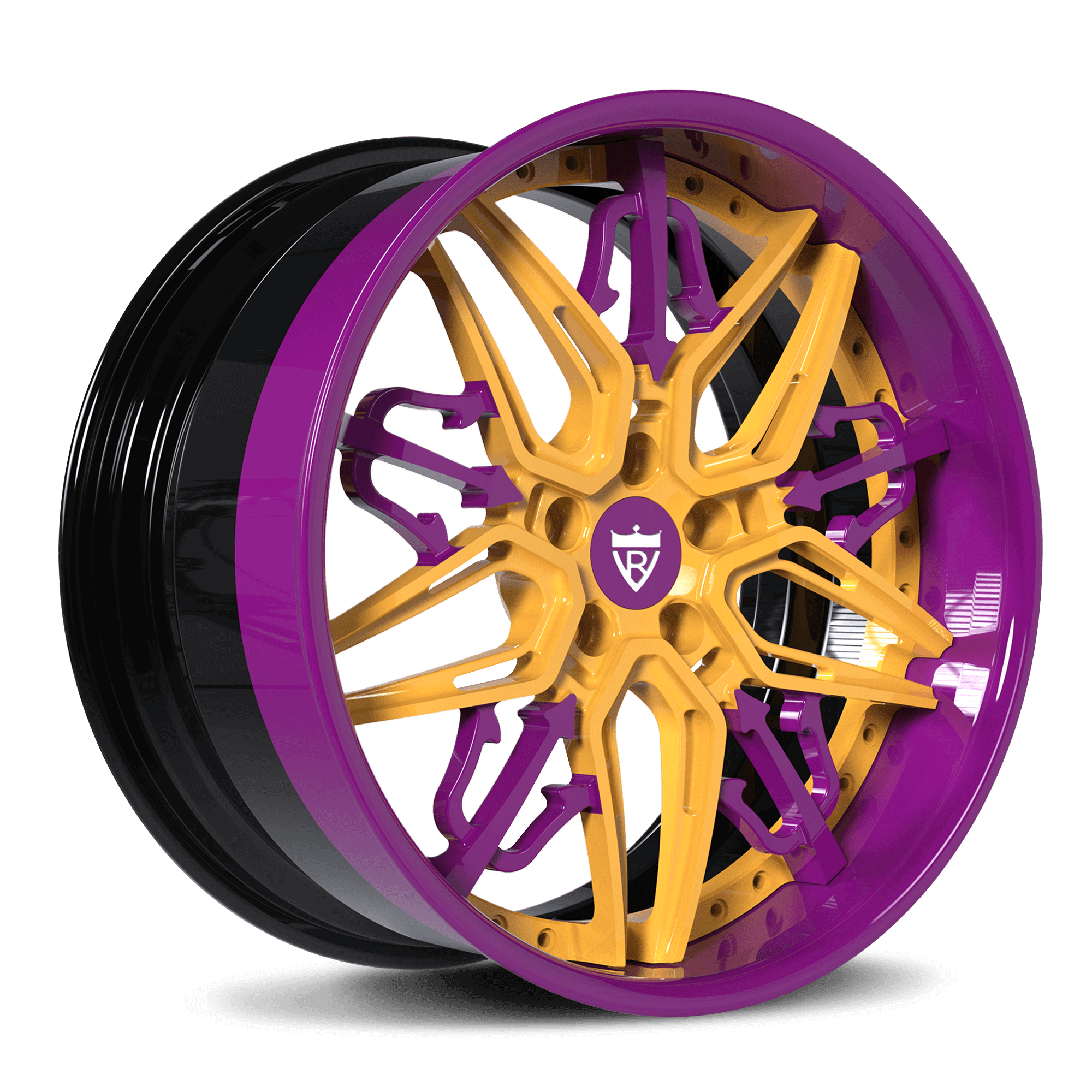 A relevant stock photo of car wheels custom in a typical setting.