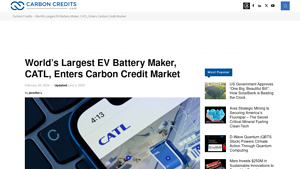 World's Largest EV Battery Maker, CATL, Enters Carbon Credit Market - catl battery company