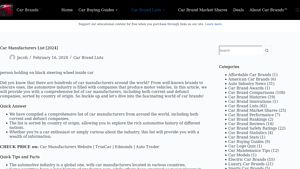 Car Manufacturers List [2024] - car manufacturer list