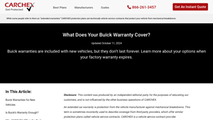 What Does Your Buick Warranty Cover? - Carchex Content - buick manufacturer warranty