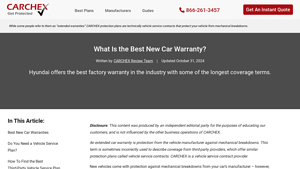 Best Vehicle Service Plan Company (2024) - Carchex Content - which auto manufacturer has the best warranty