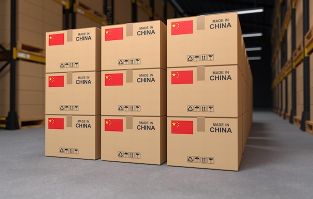 A relevant stock photo of cardboard boxes china in a typical setting.