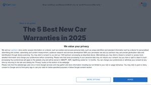 The 5 Best New Car Warranties in 2025 - CarEdge - which auto manufacturer has the best warranty