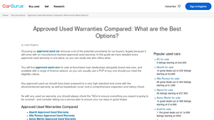 Approved Used Warranties Compared: What are the Best Options? - CarGurus - used car manufacturer warranty