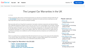 The Longest Car Warranties in the UK - CarGurus.co.uk - which auto manufacturer has the best warranty