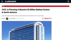 CATL Is Planning A Massive $5 Billion Battery Factory In North ... - catl battery factory