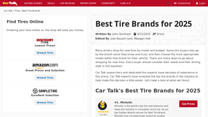 Best Tire Brands for 2025 - Car Talk - best manufacturer