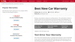 Best New Car Warranty - which car manufacturer has the best warranty