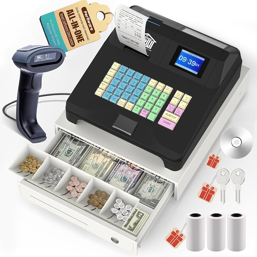 A relevant stock photo of cash register manufacturer in a typical setting.