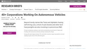 Autonomous Vehicles & Car Companies l CB Insights - autonomous vehicle manufacturer