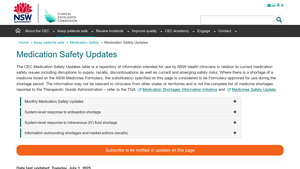 Medication Safety Updates - Clinical Excellence Commission - prazosin manufacturer discontinued