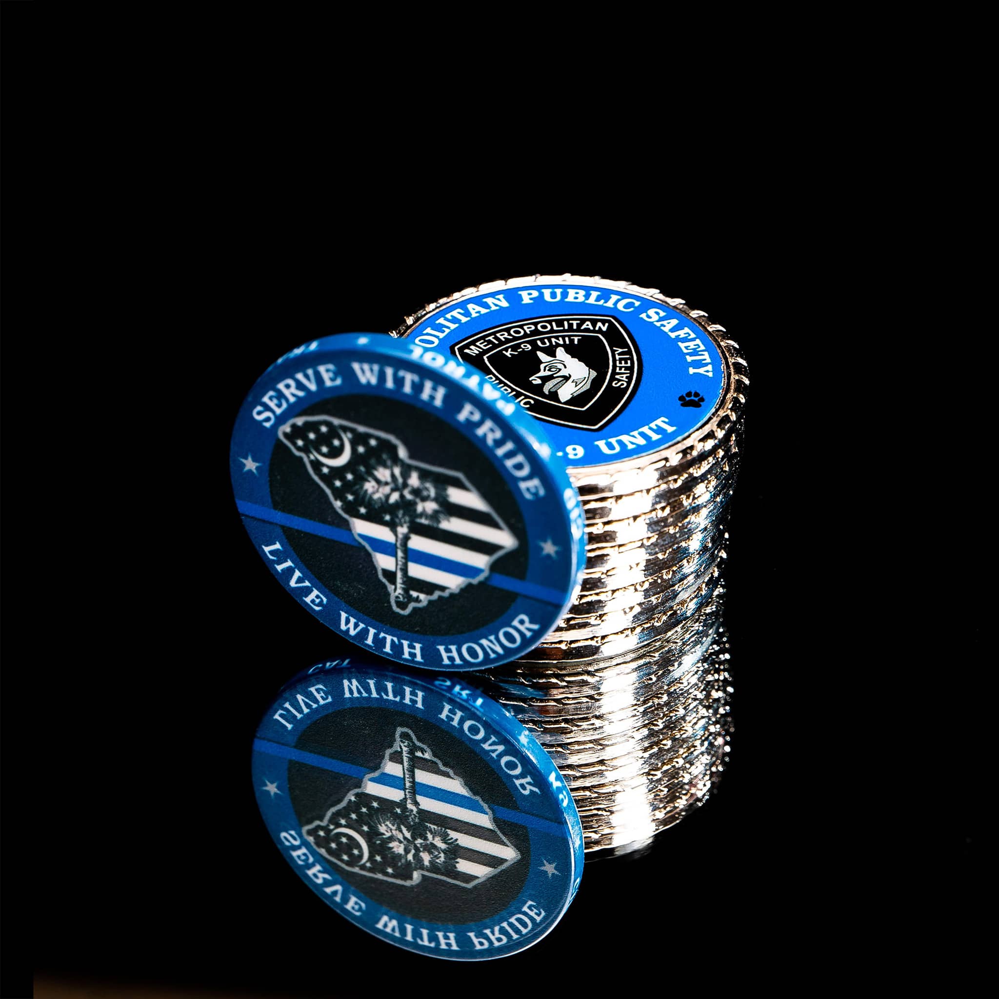 A relevant stock photo of challenge coins custom in a typical setting.
