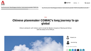 Chinese planemaker COMAC's long journey to go global - CNA - chinese airplane manufacturer