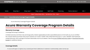 Acura Warranty Coverage Program Details - acura manufacturer warranty