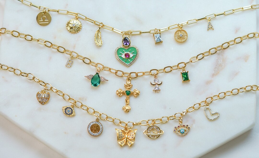 A relevant stock photo of charm necklace custom in a typical setting.