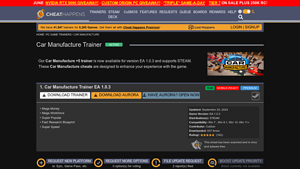 Car Manufacture Trainer | Cheat Happens PC Game Trainers - car manufacturer game