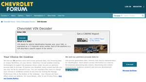 VIN Decoder - Chevrolet Forum - Chevy Enthusiasts Forums - 1992 manufacturer code lookup