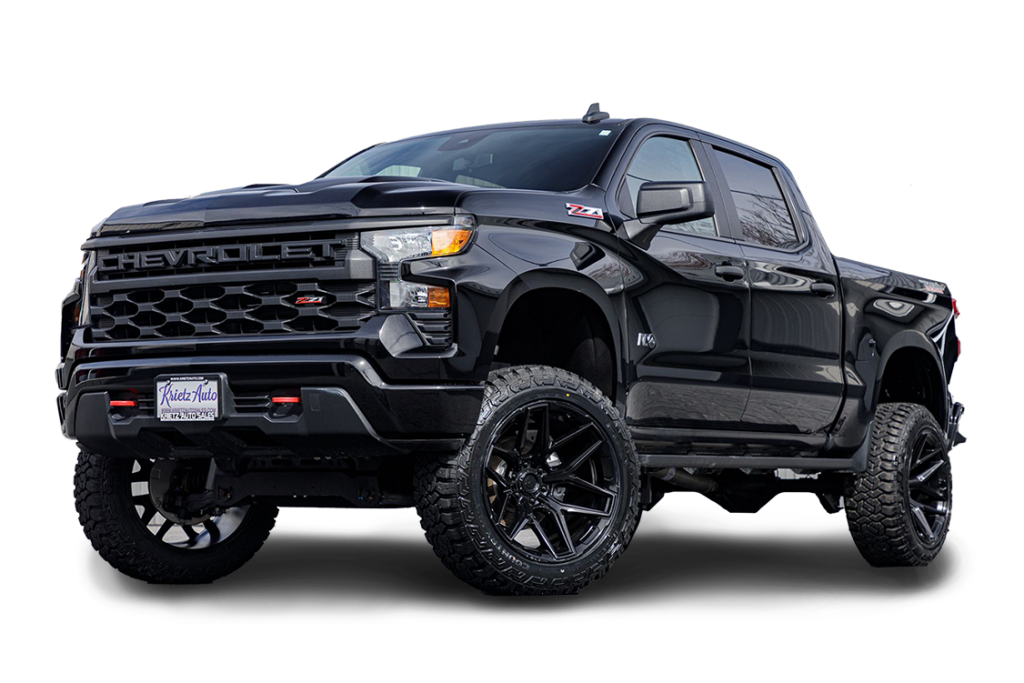A relevant stock photo of chevy silverado z71 custom in a typical setting.
