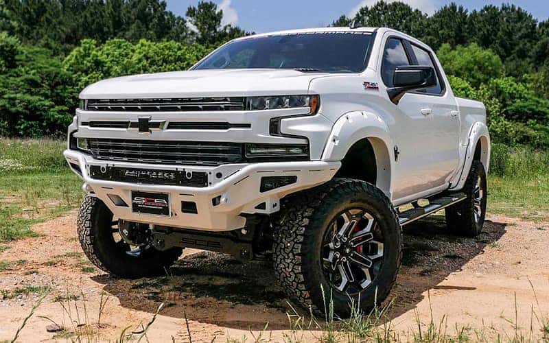 A relevant stock photo of chevy trucks custom in a typical setting.