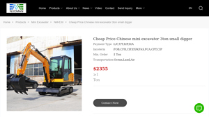 Cheap Price Chinese mini excavator 3ton small digger - small excavator factory