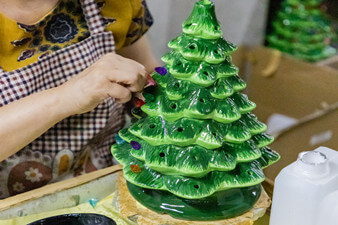 A relevant stock photo of christmas decoration manufacturer in a typical setting.