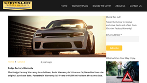 Dodge Factory Warranty - dodge manufacturer warranty