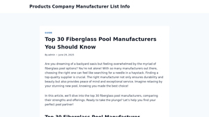 Top 30 Fiberglass Pool Manufacturers You Should Know - best fiberglass pool manufacturer