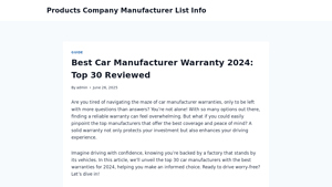 Best Car Manufacturer Warranty 2024: Top 30 Reviewed - cify.info - best vehicle manufacturer warranty
