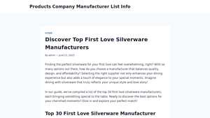 Discover Top First Love Silverware Manufacturers - first love manufacturer