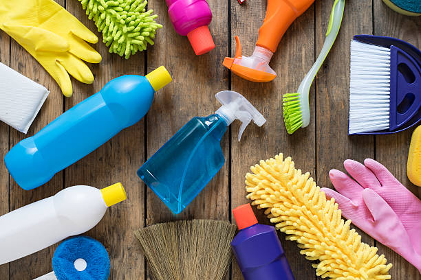 A relevant stock photo of cleaning materials supplier in a typical setting.