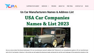 Us Car Manufacturers Names & Address List-Clipping Path Agent - name a us car manufacturer